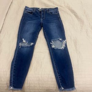 cello jeans dark wash with holes size 11
